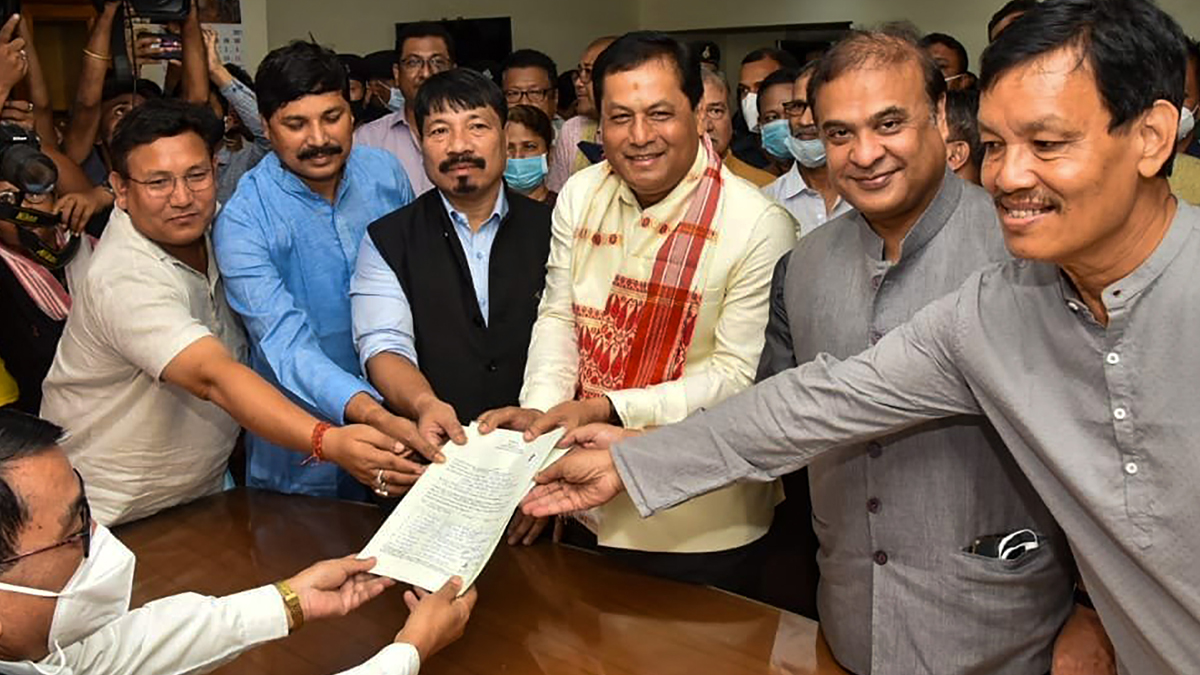 Union Minister Sarbananda Sonowal files his nomination for Rajya Sabha seat in Guwahati on Tuesday