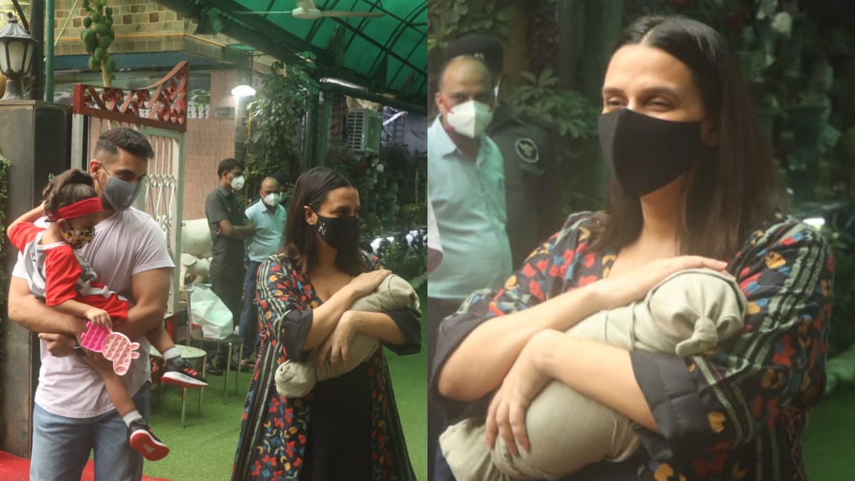 Neha Dhupia Xnxx - Neha Dhupia hides her baby boy's face from paparazzi during first public  appearance, see pics | Celebrities News â€“ India TV