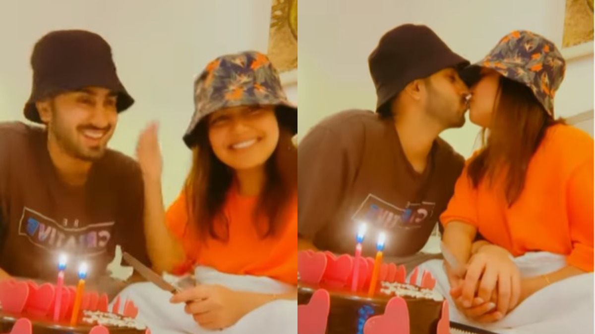 Neha Kakkar Husband Rohanpreet Singh Lip Kiss Video During Pre First Anniversary Celebration 