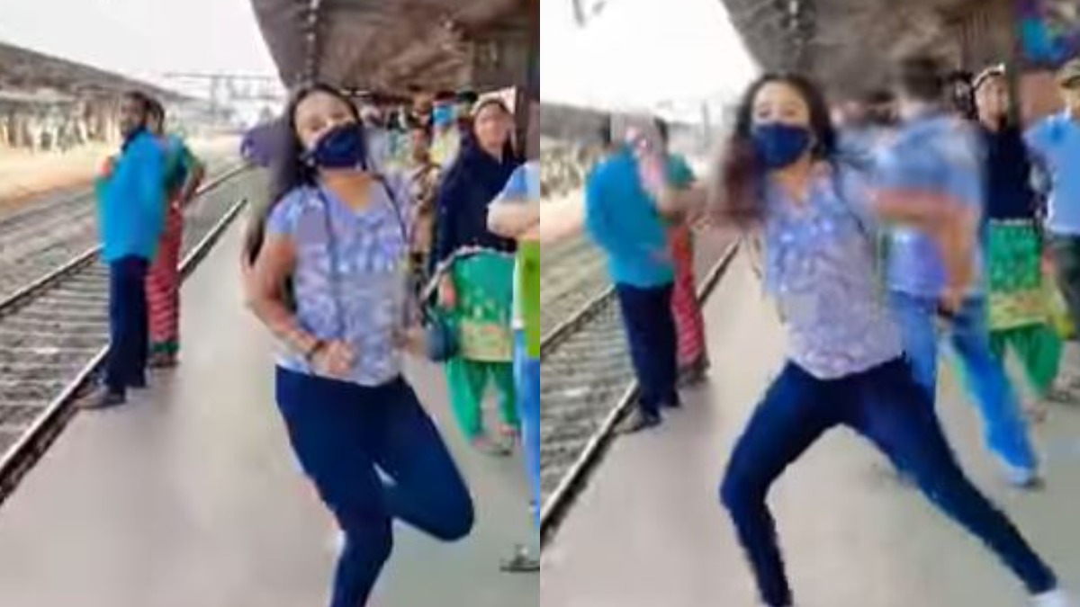 Girl dances her heart out to Saat Samundar Paar on railway platform in viral video | WATCH