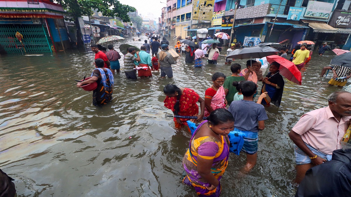 Tamil Nadu rains four killed floods IMD orange alert heavy rainfall ten