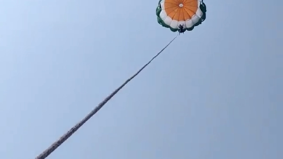 Gujarat couple parasailing in Diu rope snaps midair falls in sea watch