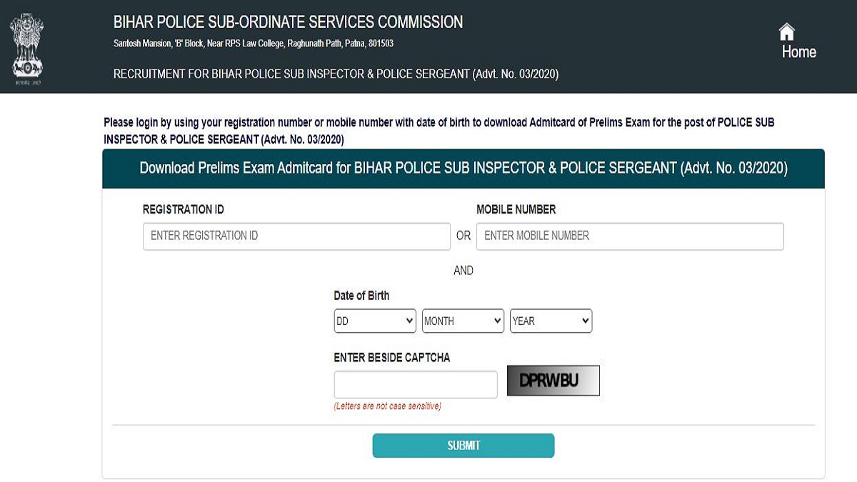 Bihar Police SI Admit Card 2021 released: Direct link, steps to download