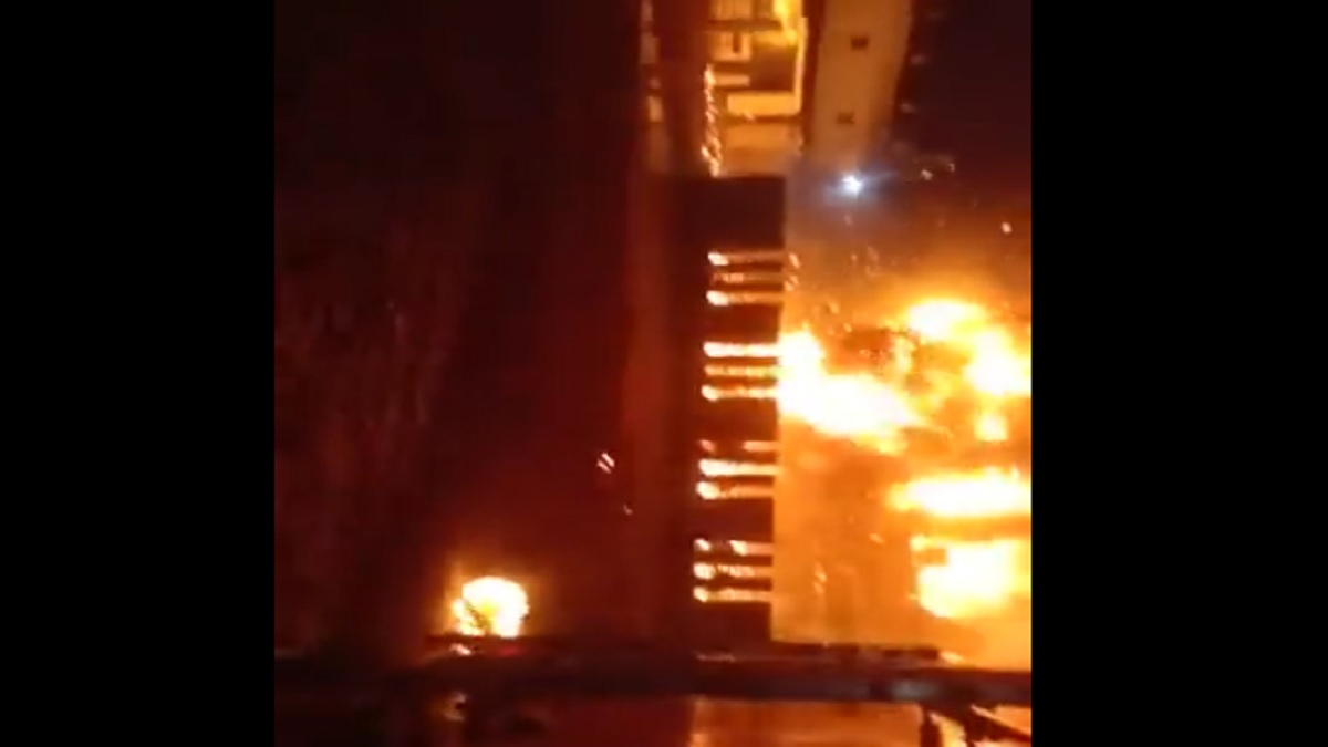 At least 40-45 BMW cars were totally charred in the fire, the fire department said.