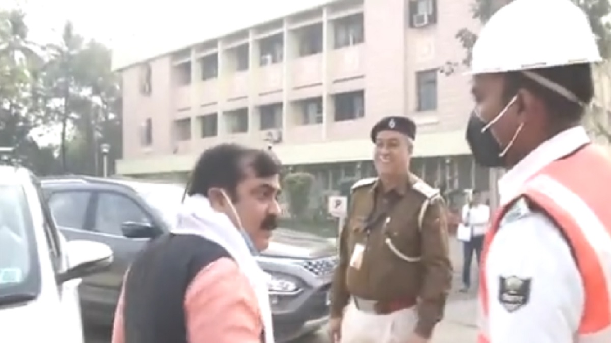 Bihar Minister Jivesh Mishra got furious after his SUV was stopped inside the Assembly premises.&nbsp;