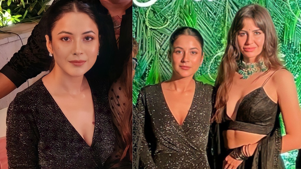 Shehnaaz Gill slays in black cocktail dress at manager's engagement party