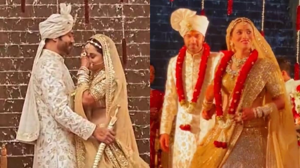Ankita Lokhande Vicky Jain Wedding First Pics Actress Gets Teary Eyed During Varmala India Tv