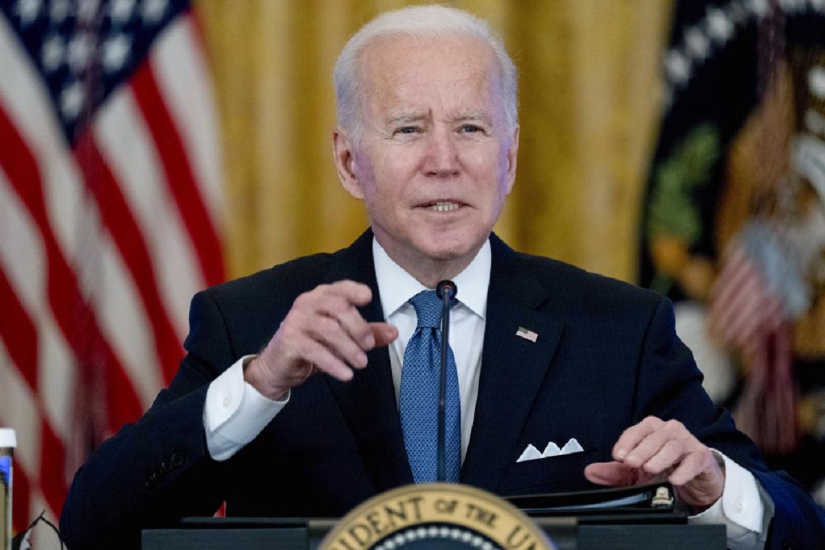 President Joe Biden responds to reporter's questions during a meeting in the White House in Washington
&nbsp;