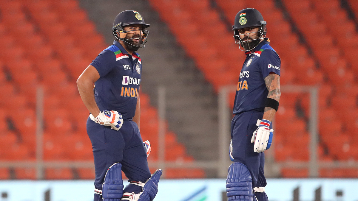 FIle photo of Rohit Sharma (left) with Virat Kohli.