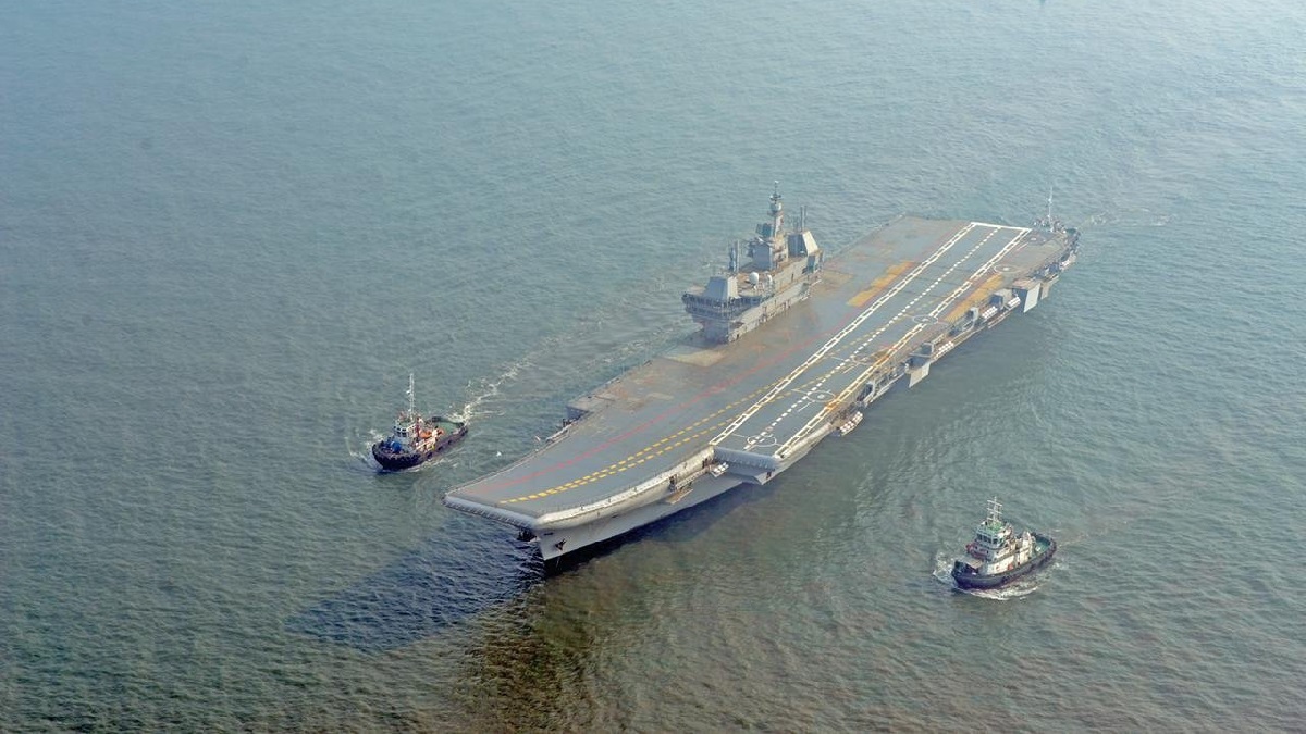 India's, Indigenous Aircraft Carrier INS Vikrant, leaves for another phase of sea trials | Watch