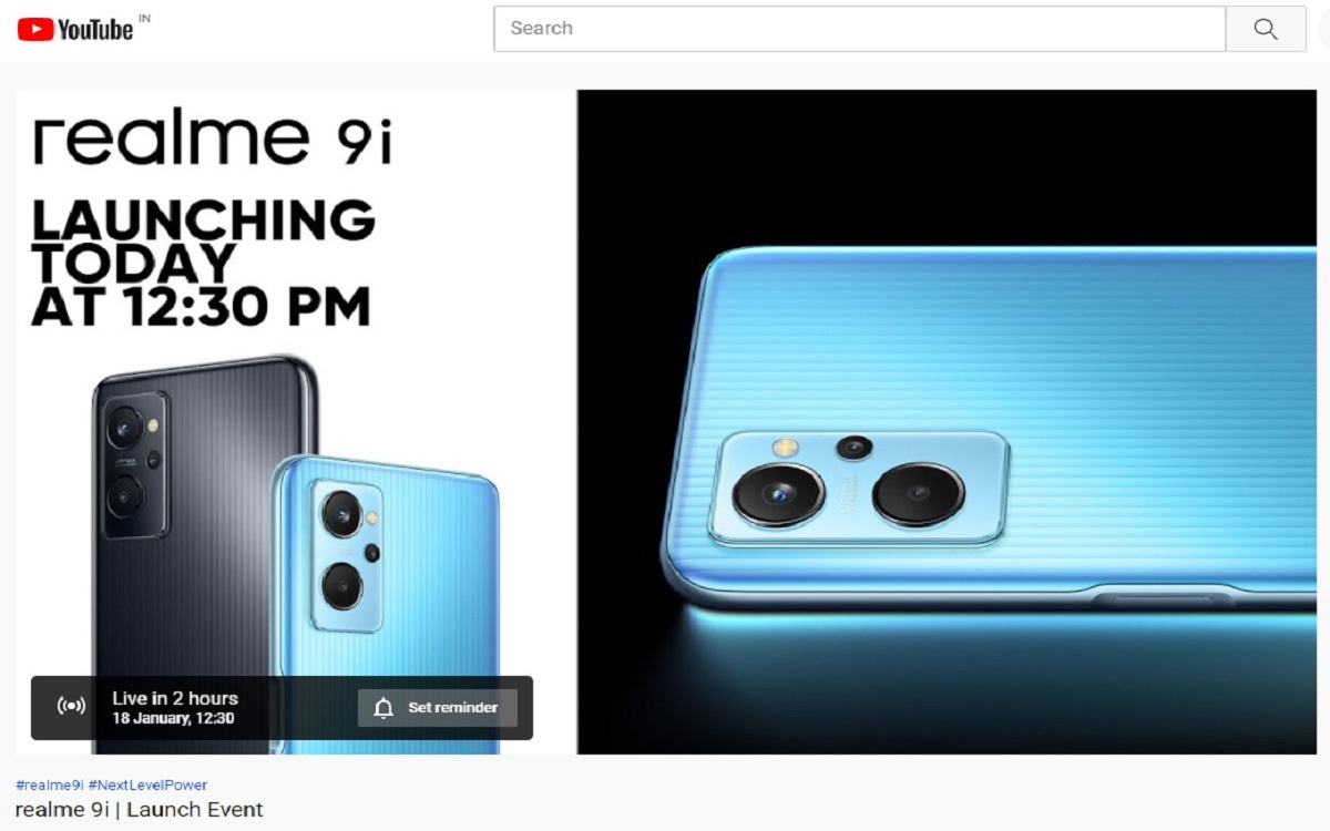 Realme 9i to Launch Today through YouTube- All you need to know