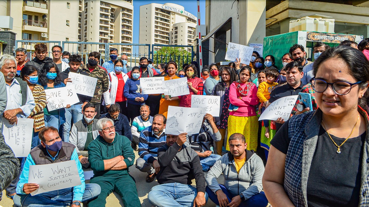 Gurugram Building Collapse: Residents stage protest, seek CBI probe