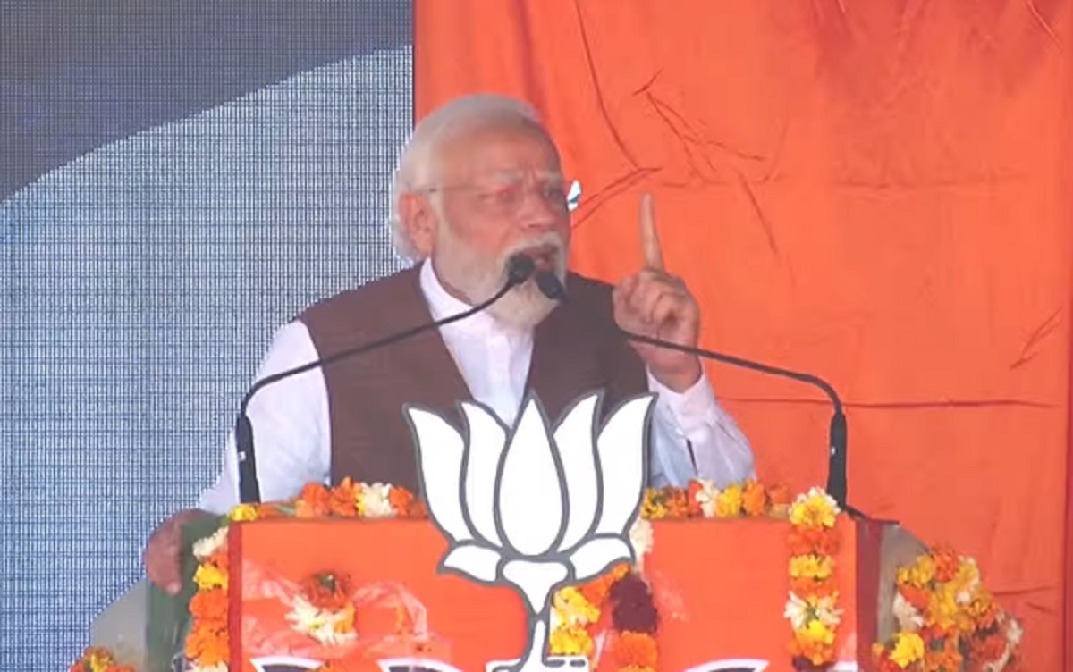 PM Modi addresses a rally in Punjab's Fatehpur.&nbsp;