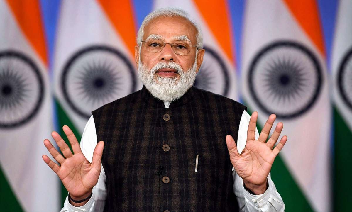 FILE PHOTO - Prime Minister Narendra Modi during a video conference&nbsp;