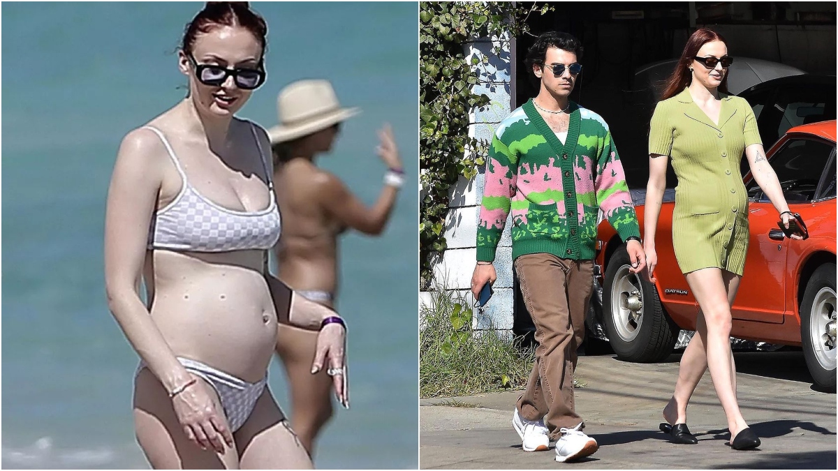 Sophie Turner shows off her baby bump as she steps out with husband Joe  Jonas during quarantine