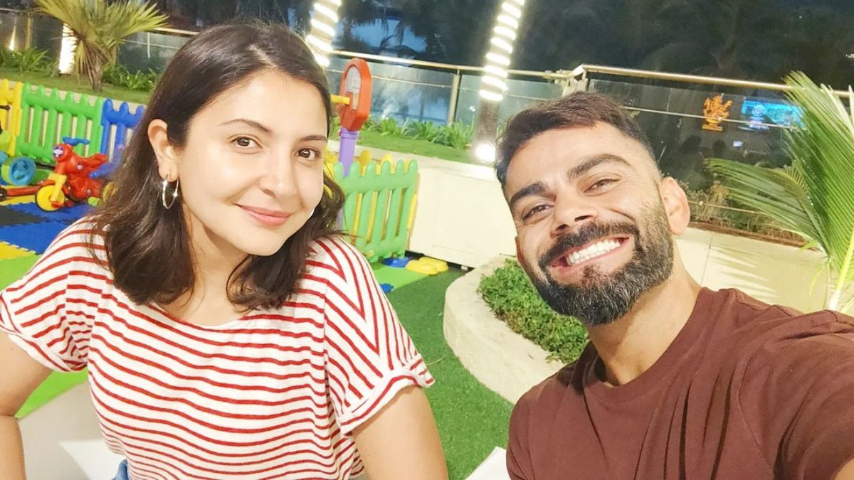 Virat Kohli shares awwdorable selfie with wife Anushka Sharma. Is Vamika playing around somewhere?