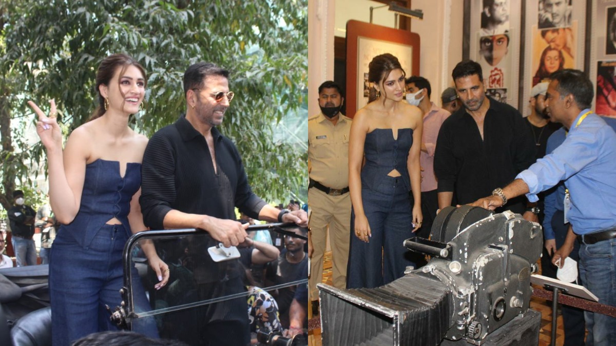 Akshay Kumar, Kriti Sanon visit National Museum of Indian Cinema ahead of Bachchhan Paandey's release; pics