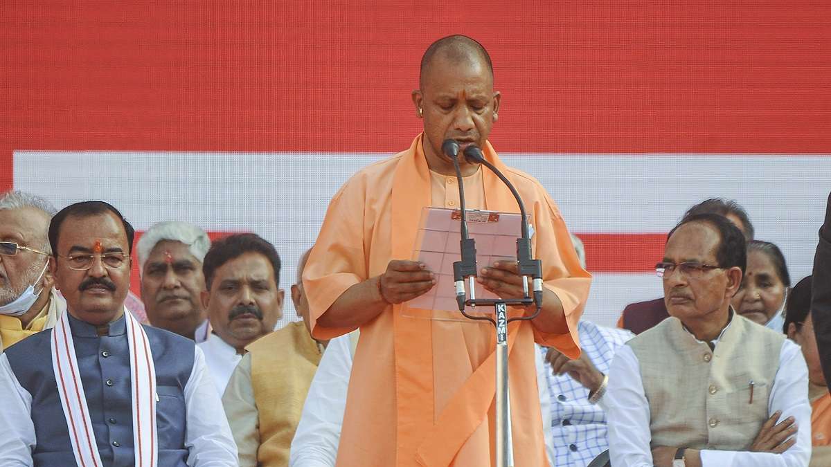 Yogi Adityanath takes oath as UP CM for record second term, his jumbo team has 52 ministers