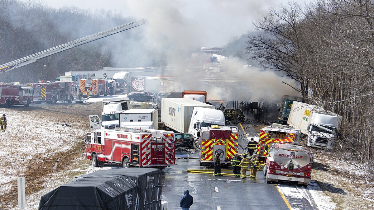 Watch | 50 car, tractor trailers ram into each other in Pennsylvania during snow storm, 3 dead