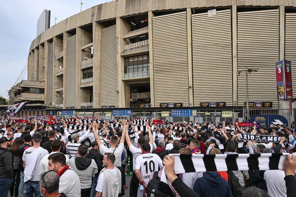 Eintracht Frankfurt fans enjoy the atmosphere prior to the UEFA Europa League Quarter Final Leg Two. (File Photo)