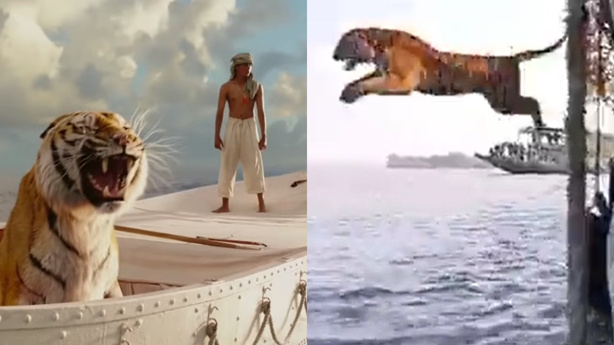 Video: Tiger takes a giant leap from boat into wild; reminds netizens of  Life of Pi's Richard Parker | Trending News – India TV