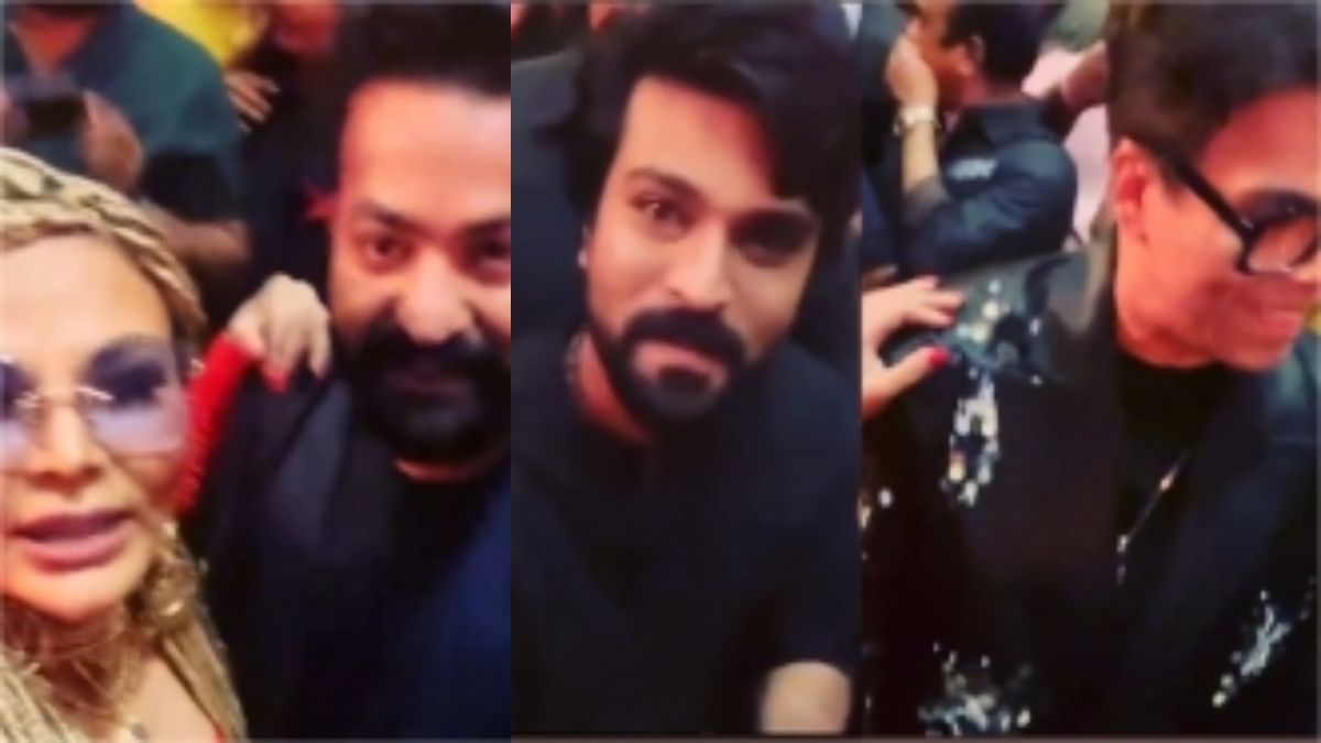 Ram Charan, Jr NTR's warm response to Rakhi Sawant wins hearts while Karan Johar ignores her at RRR bash