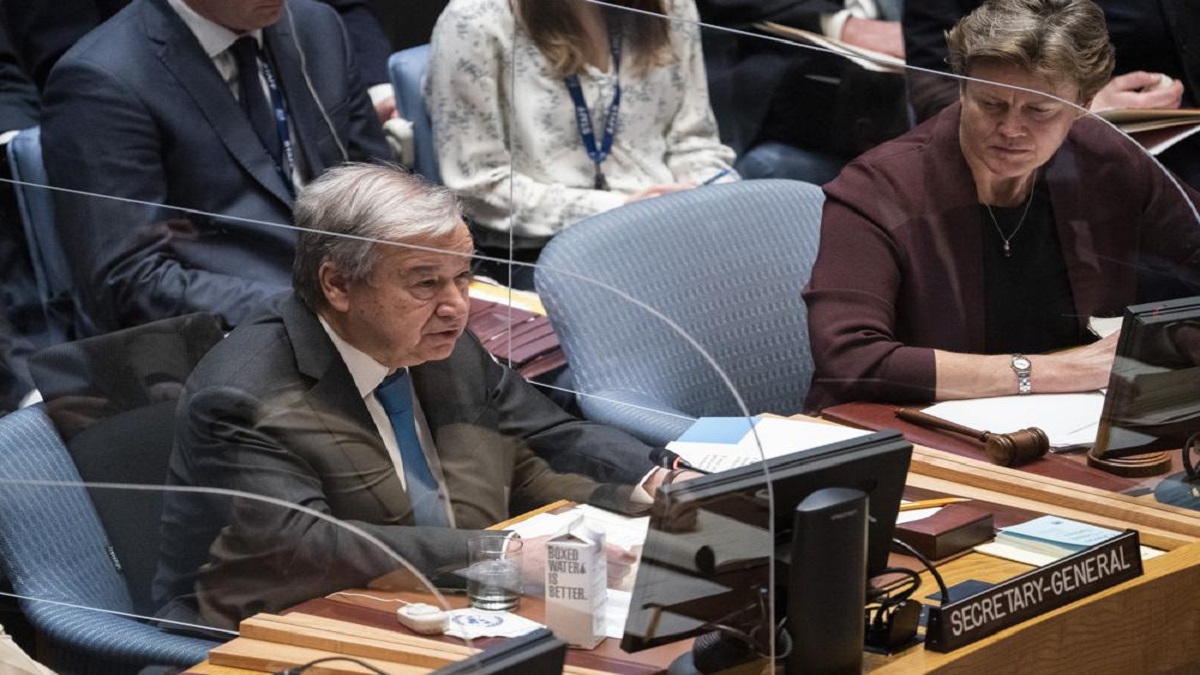 Antonio Guterres, Secretary-General of the United Nations, speaks during a meeting of the UN Security Council, Apr 5.&nbsp;
&nbsp;