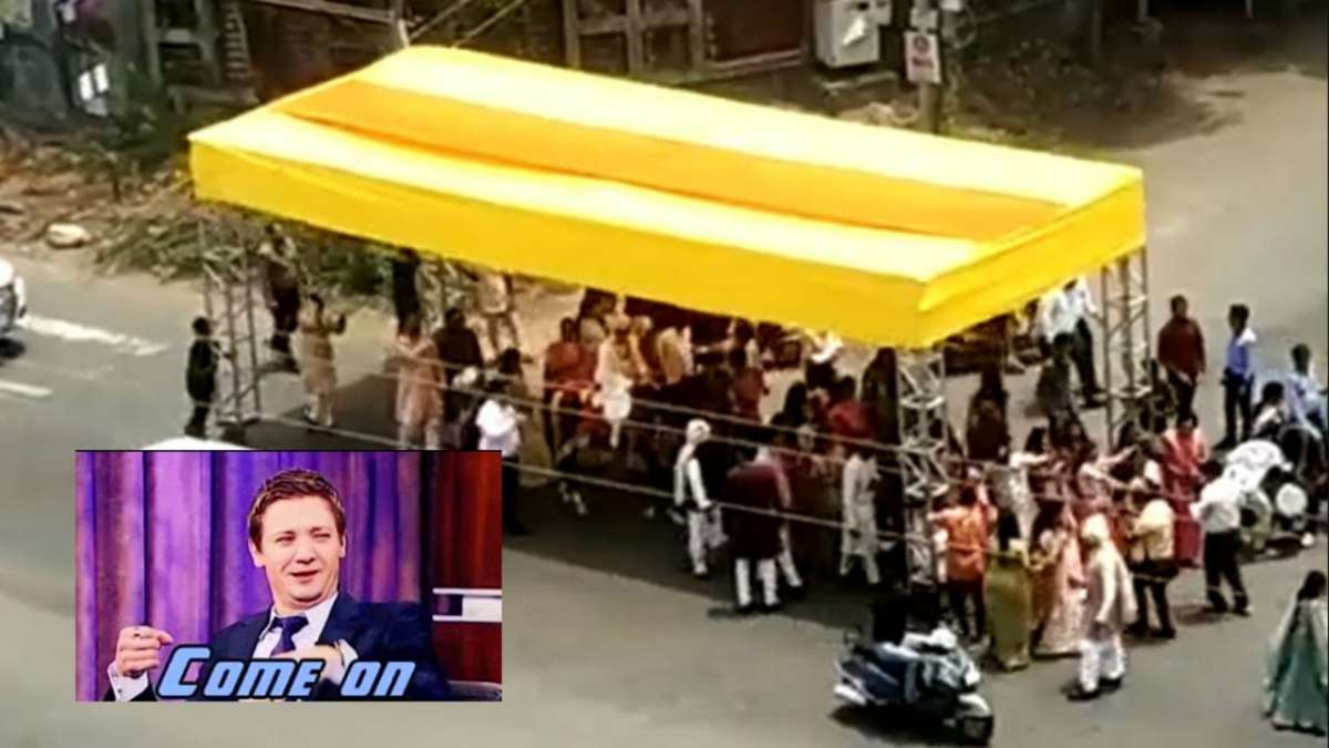 'What heatwave?' ask netizens after Indian baraat makes portable 'jugaadu' sun shade to beat the heat on road