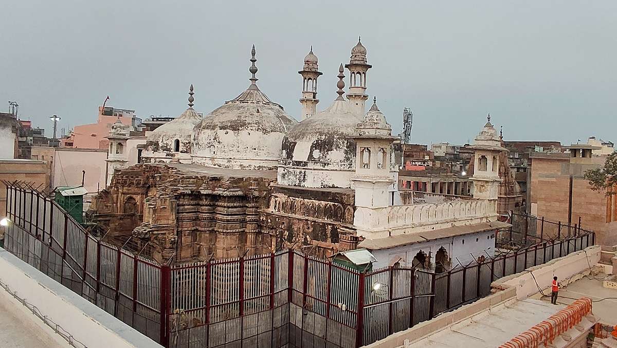 Varanasi: In this Dec. 12, 2021 file photo, view of Kashi Vishwanath Temple Dham and Gyanvapi Masjid complex, in Varanasi.&nbsp;