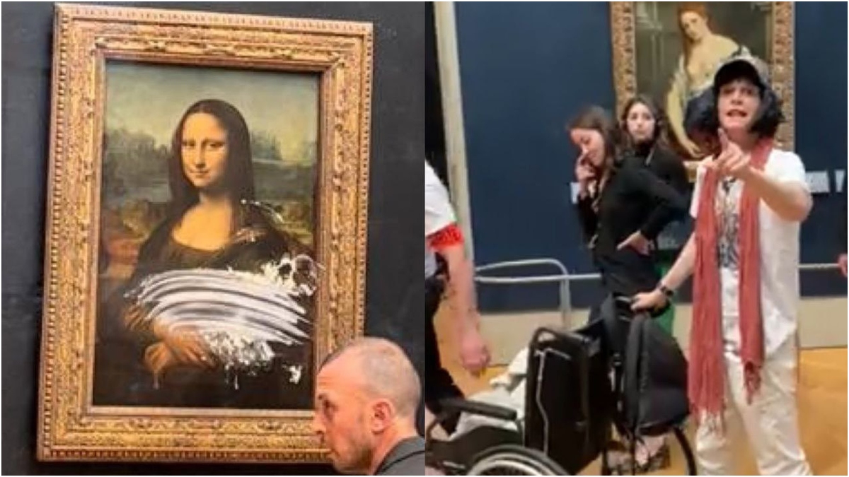 Tortenanschlag auf mona lisa