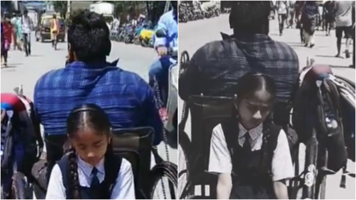 School Girls Dadxxx - Specially-abled father drops his little girl to school on tricycle in  heartwarming video | WATCH | Trending News â€“ India TV