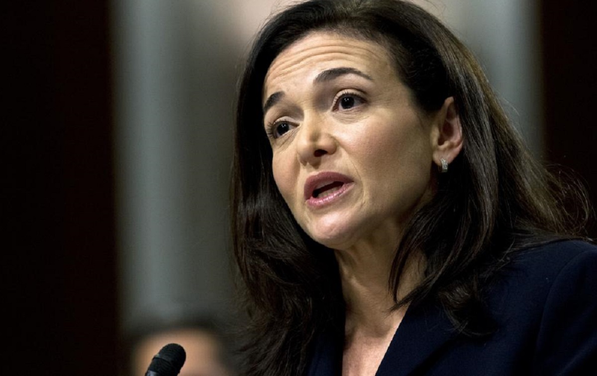 FILE - Sheryl Sandberg testifies before the Senate Intelligence Committee hearing in Washington