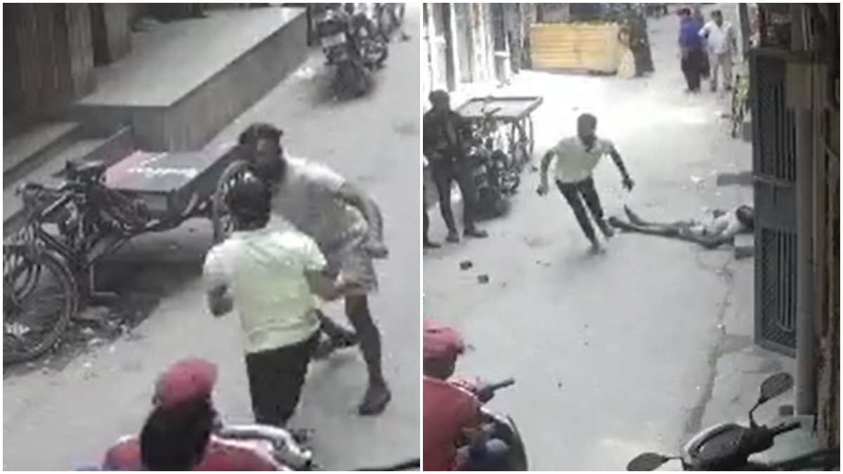 Delhi: Gruesome murder caught on CCTV, man stabbed, head smashed with bricks | WATCH