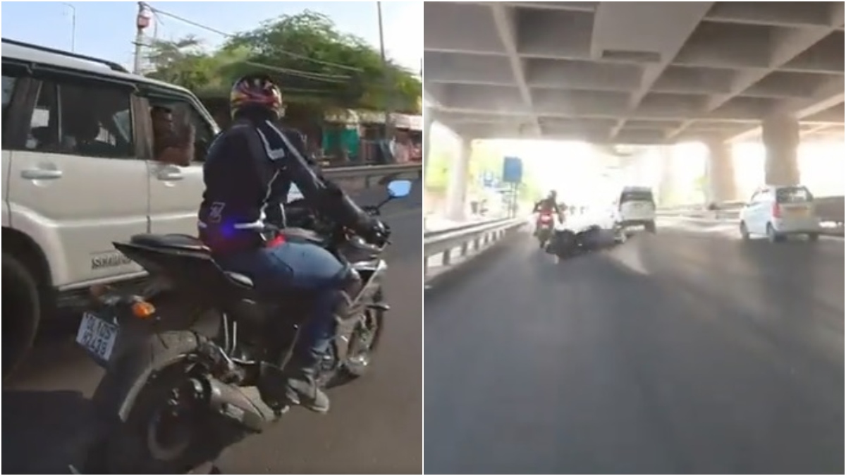 Delhi SUV Scorpio car driver hits biker speeds off after argument near  Arjan Garh metro station | India News – India TV