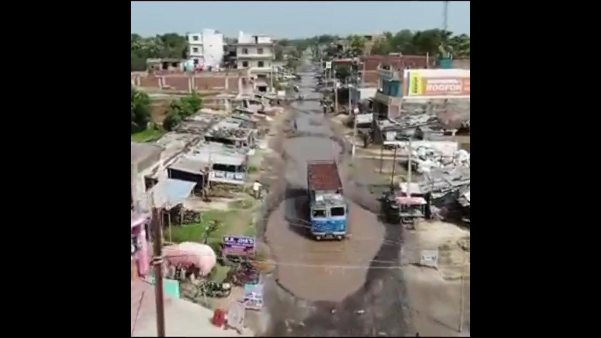 Shocking! Potholes in Bihar's National Highway resemble small swimming pools