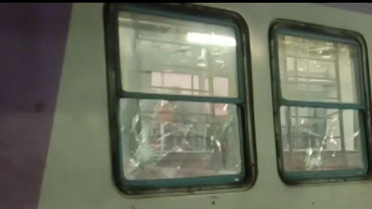 A local train in Bethuadhari, Nadia district vandalised amid protest by locals against controversial religious remarks