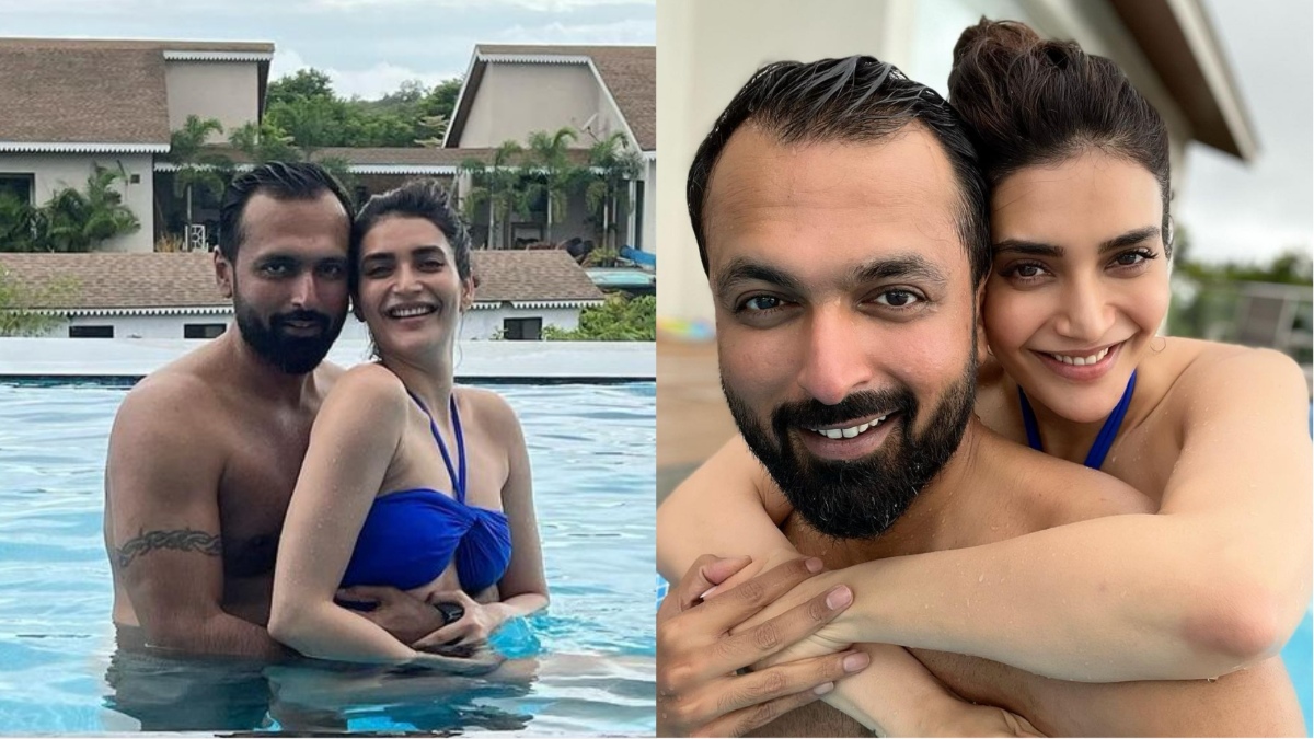 Karishma Tanna's romantic pics with husband Varun Bangera in blue swimsuit leave fans awestruck