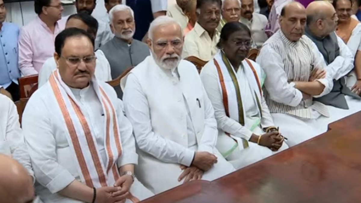 Droupadi Murmu files nomination at Parliament&nbsp;