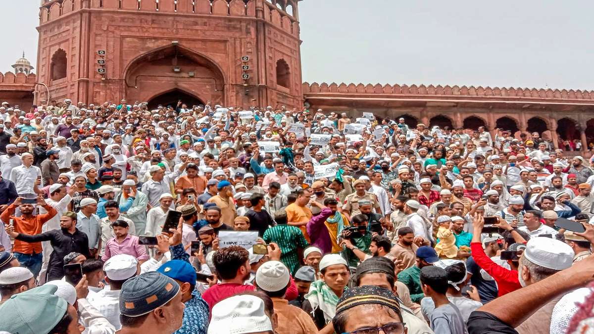 Prophet remarks row: Delhi Police files FIR in connection with protests outside Jama Masjid