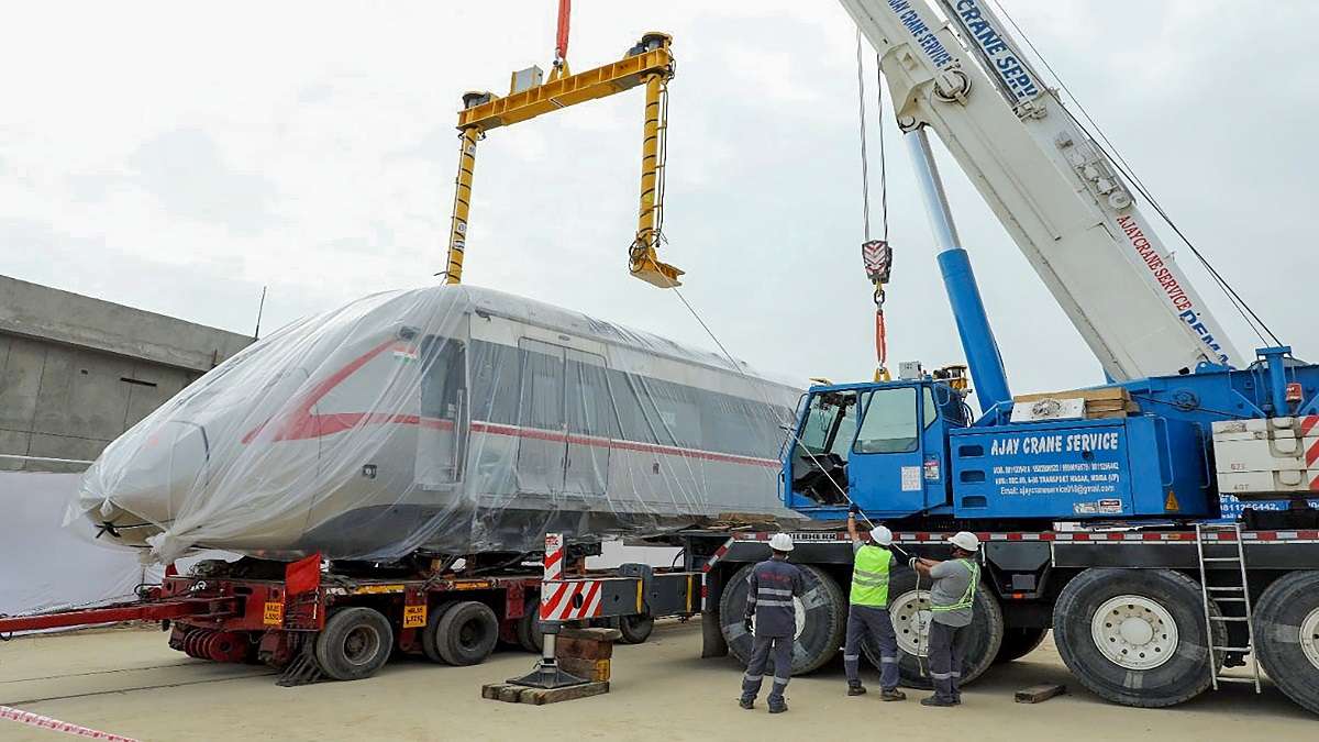 Delhi-Meerut RRTS project: First train set of rapid rail arrives at Duhai depot