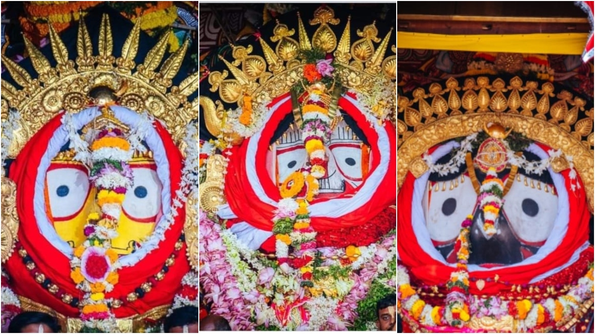 Suna Bhesa ceremony celebration of Lord Balabhadra, Goddess Subhadra, and Lord Jagannath