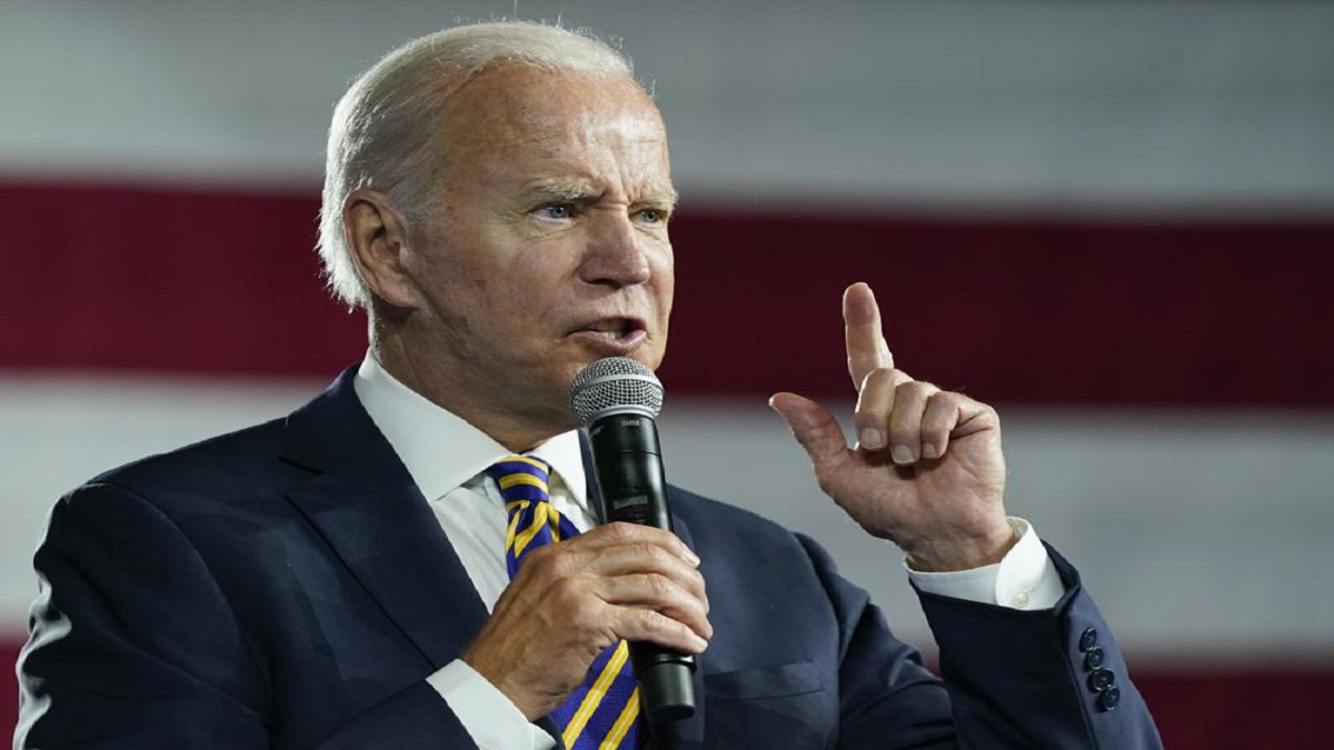 President Joe Biden speaks at Max S. Hayes Hight School, Wednesday, July 6, 2022, in Cleveland. The speech showcased a final rule tied to his $1.9 trillion coronavirus relief package from last year. 