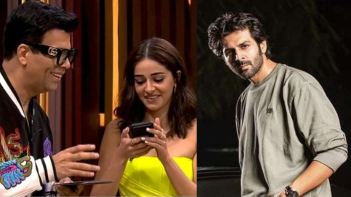 Koffee With Karan 7: Ananya Panday connects Kartik Aaryan-Karan Johar over call | VIDEO