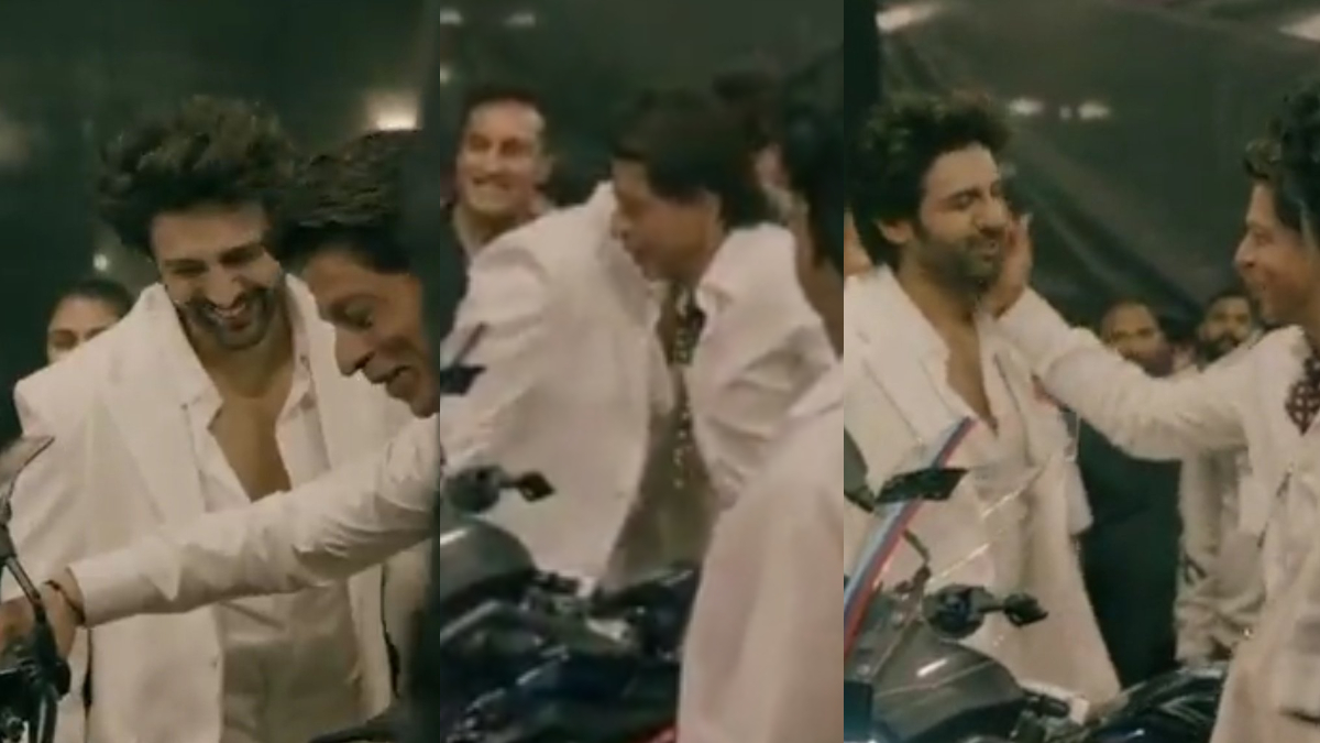 Fanboy Moment! Kartik Aaryan gets a warm hug from Shah Rukh Khan at an event. Video goes viral