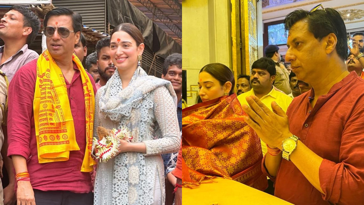 Tamannaah Bhatia, Babli Bouncer director Madhur Bhandarkar seek blessings at Siddhivinayak temple, see pics