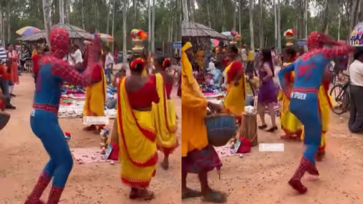 Viral Video: Spider-Man dancing to folk tunes in West Bengal market is a  mood; netizens react | Trending News – India TV