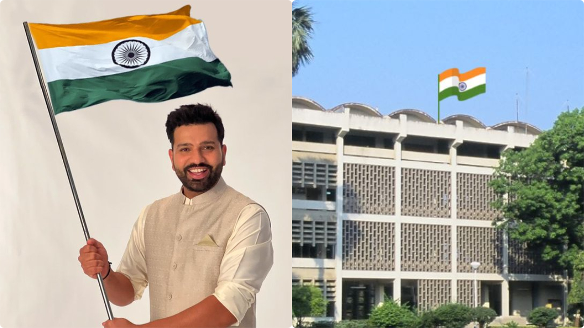 Rohit Sharma, IIT Bombay brutally trolled for 'photoshopped' Indian Flag in Independence Day posts