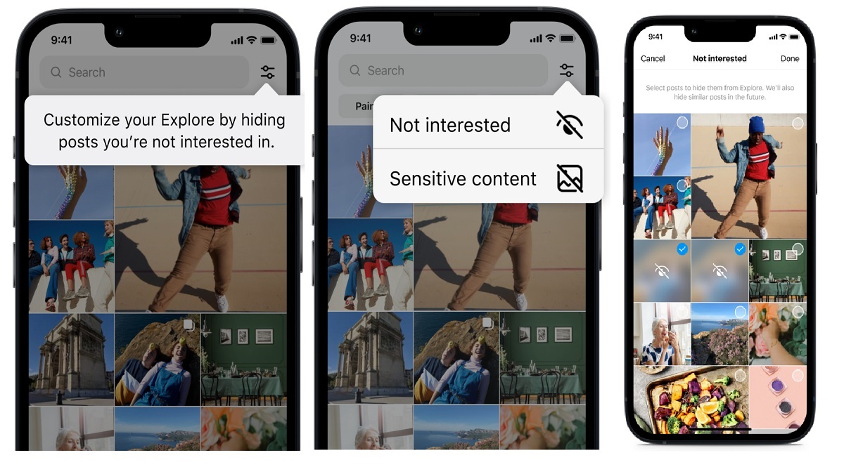 Instagram Not Interested feature