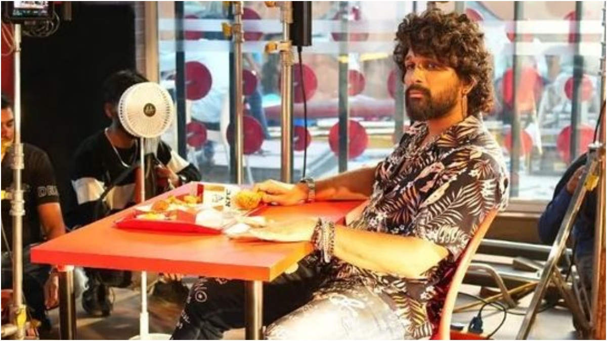 Allu Arjun spotted shooting for a commercial