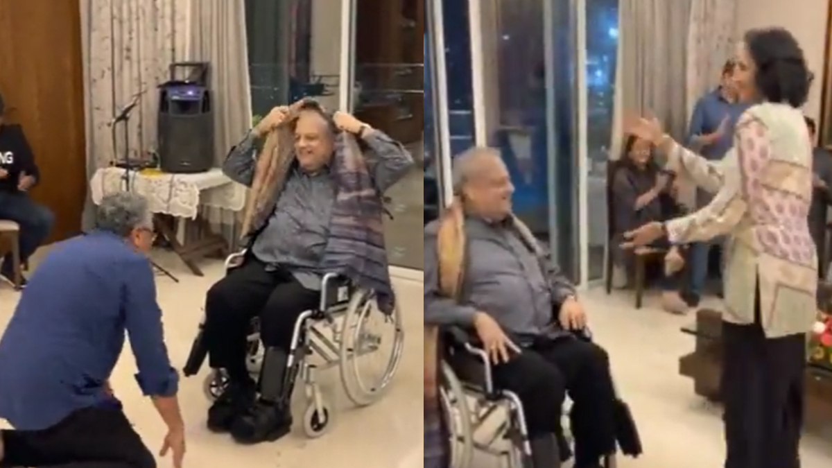 Old video of Rakesh Jhunjhunwala dancing in a wheelchair with wife